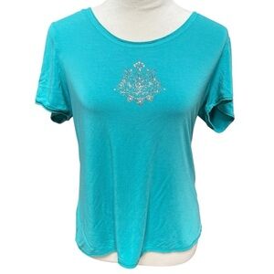 GreenTea Teal Women’s XL Short Sleeve Tee Shirt Fits like Large